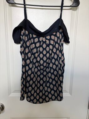 Banana Republic Navy Floral-Print Off-Shoulder Camisole